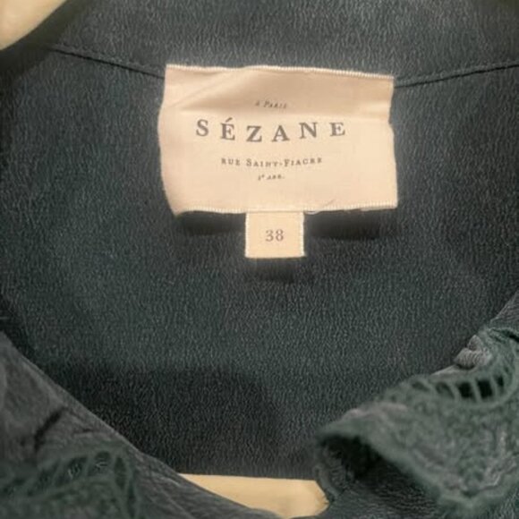 Sezane Chlo Silk Blouse - Bottle Green - 38 / 6 - EUC - Picture 3 of 3